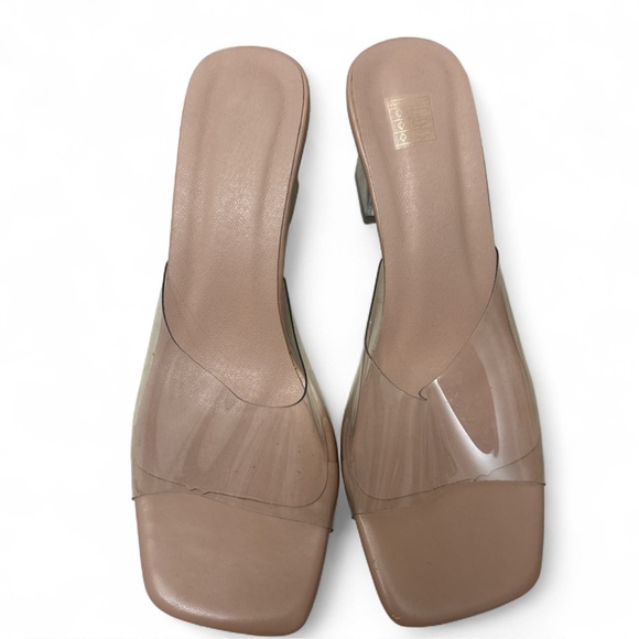 INC Womens Square Clear Straps Toe Sandal Mules Shoes 6.5 Y2k Retro - Picture 3 of 3